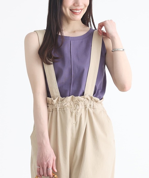 n'OrLABEL(ノアールレーベル)の「【機能素材】『フロントステッチタンクトップ』(タンクトップ・レディース・ブルーグリーン/パープル/チャコール/ブラック/イエロー系/オフホワイト/グレイッシュベージュ/オレンジ/カーキ・M/LL/L)」の7枚目の写真