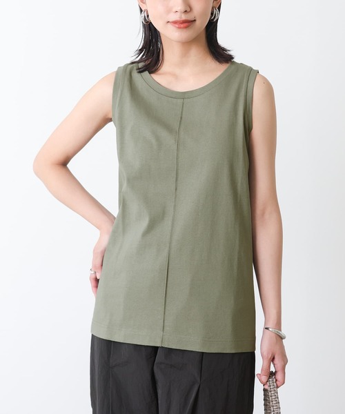 n'OrLABEL(ノアールレーベル)の「【機能素材】『フロントステッチタンクトップ』(タンクトップ・レディース・ブルーグリーン/パープル/チャコール/ブラック/イエロー系/オフホワイト/グレイッシュベージュ/オレンジ/カーキ・M/LL/L)」の1枚目の写真