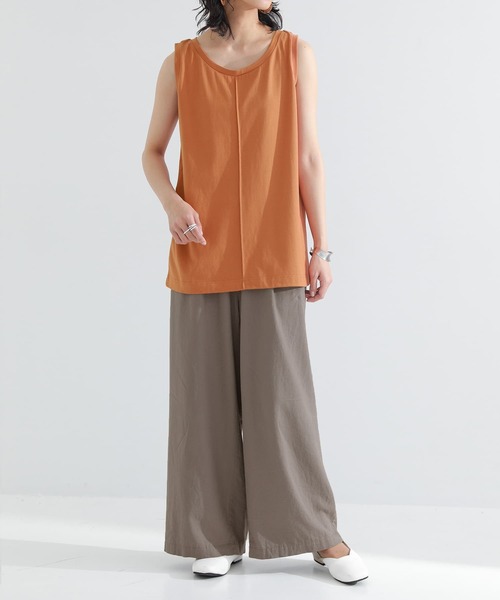 n'OrLABEL(ノアールレーベル)の「【機能素材】『フロントステッチタンクトップ』(タンクトップ・レディース・ブルーグリーン/パープル/チャコール/ブラック/イエロー系/オフホワイト/グレイッシュベージュ/オレンジ/カーキ・M/LL/L)」の12枚目の写真