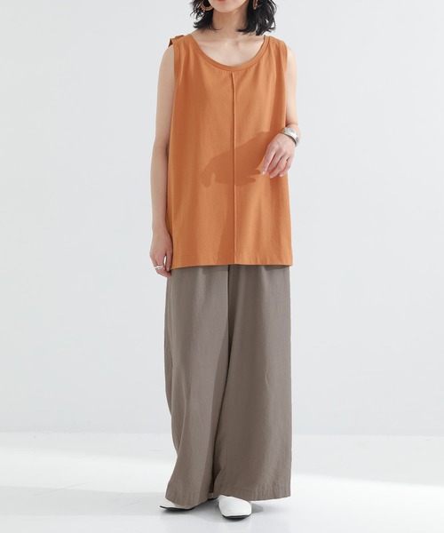 n'OrLABEL(ノアールレーベル)の「【機能素材】『フロントステッチタンクトップ』(タンクトップ・レディース・ブルーグリーン/パープル/チャコール/ブラック/イエロー系/オフホワイト/グレイッシュベージュ/オレンジ/カーキ・M/LL/L)」の13枚目の写真