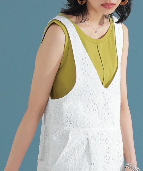 n'OrLABEL(ノアールレーベル)の「【機能素材】『フロントステッチタンクトップ』(タンクトップ・レディース・ブルーグリーン/パープル/チャコール/ブラック/イエロー系/オフホワイト/グレイッシュベージュ/オレンジ/カーキ・M/LL/L)」の14枚目の写真