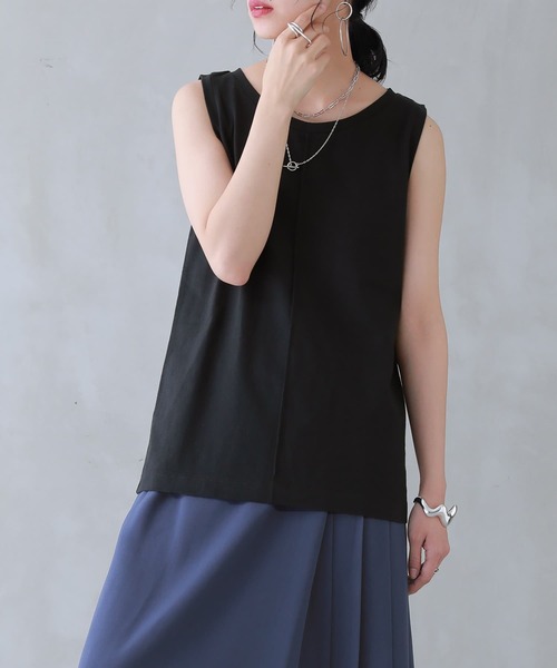 n'OrLABEL(ノアールレーベル)の「【機能素材】『フロントステッチタンクトップ』(タンクトップ・レディース・ブルーグリーン/パープル/チャコール/ブラック/イエロー系/オフホワイト/グレイッシュベージュ/オレンジ/カーキ・M/LL/L)」の21枚目の写真