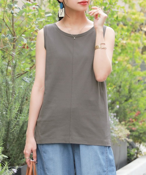 n'OrLABEL(ノアールレーベル)の「【機能素材】『フロントステッチタンクトップ』(タンクトップ・レディース・ブルーグリーン/パープル/チャコール/ブラック/イエロー系/オフホワイト/グレイッシュベージュ/オレンジ/カーキ・M/LL/L)」の17枚目の写真