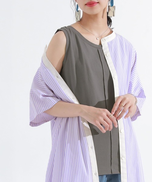 n'OrLABEL(ノアールレーベル)の「【機能素材】『フロントステッチタンクトップ』(タンクトップ・レディース・ブルーグリーン/パープル/チャコール/ブラック/イエロー系/オフホワイト/グレイッシュベージュ/オレンジ/カーキ・M/LL/L)」の18枚目の写真