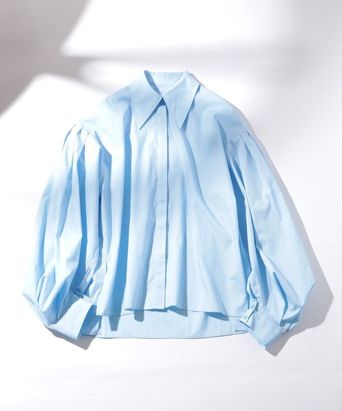 MAISON BREEZE（メゾンブリーズ）の「【MAISON BREEZE】ボリューム袖シャツブラウス 【雑誌掲載アイテム】（シャツ/ブラウス・レディース・サックスブルー/オフホワイト/ブラック/ベージュ・FREE）」の13枚目の写真