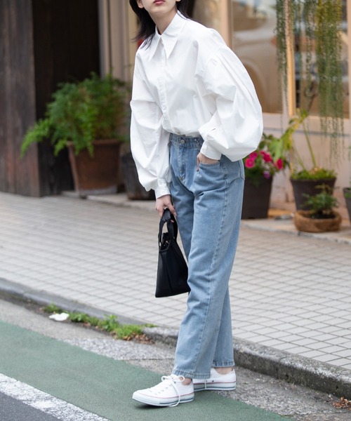 MAISON BREEZE（メゾンブリーズ）の「【MAISON BREEZE】ボリューム袖シャツブラウス 【雑誌掲載アイテム】（シャツ/ブラウス・レディース・サックスブルー/オフホワイト/ブラック/ベージュ・FREE）」の7枚目の写真