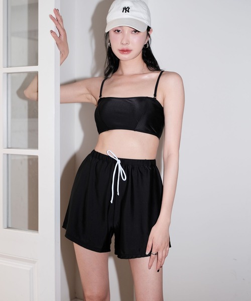 OSYAREVO(オシャレボ)の「水着 レディース 体型カバー ラッシュガード 紫外線カット率 99%以上 UPF50+ uvカット フィットネス 水陸両用 ヘンリーネック ビキニ セットアップ(水着・レディース・ベージュ/カーキオリーブ/セージグリーン/グレイッシュベージュ・MEDIUM/LARGE/X-LARGE)」の19枚目の写真