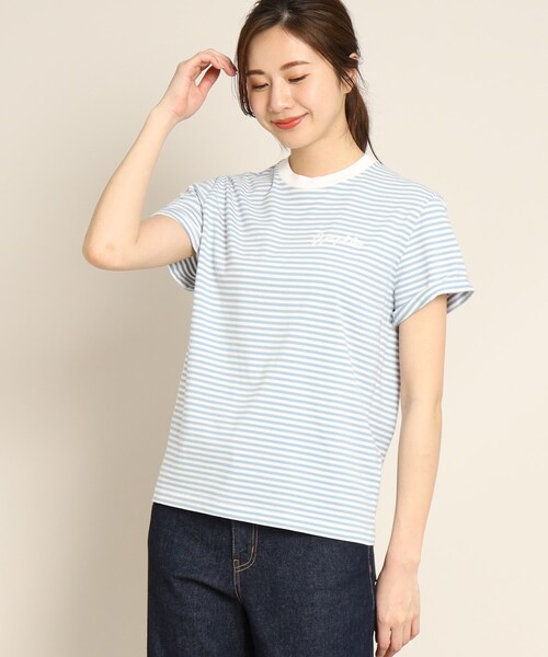 GYMPHLEX(ジムフレックス)の「Gymphlex(ジムフレックス) ロゴ刺繍Tシャツ(Tシャツ/カットソー・レディース・ホワイト/ベージュ/オレンジ/チャコールグレー/ホワイト系5/ブラック/グレー系2・01/02/03)」の6枚目の写真