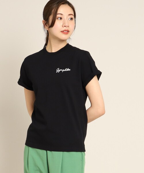 GYMPHLEX(ジムフレックス)の「Gymphlex(ジムフレックス) ロゴ刺繍Tシャツ(Tシャツ/カットソー・レディース・ホワイト/ベージュ/オレンジ/チャコールグレー/ホワイト系5/ブラック/グレー系2・01/02/03)」の4枚目の写真