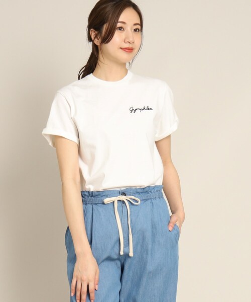 GYMPHLEX(ジムフレックス)の「Gymphlex(ジムフレックス) ロゴ刺繍Tシャツ(Tシャツ/カットソー・レディース・ホワイト/ベージュ/オレンジ/チャコールグレー/ホワイト系5/ブラック/グレー系2・01/02/03)」の8枚目の写真
