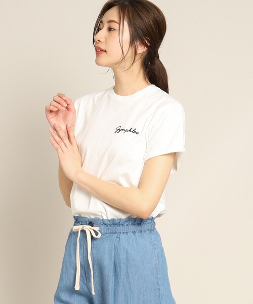 GYMPHLEX(ジムフレックス)の「Gymphlex(ジムフレックス) ロゴ刺繍Tシャツ(Tシャツ/カットソー・レディース・ホワイト/ベージュ/オレンジ/チャコールグレー/ホワイト系5/ブラック/グレー系2・01/02/03)」の13枚目の写真
