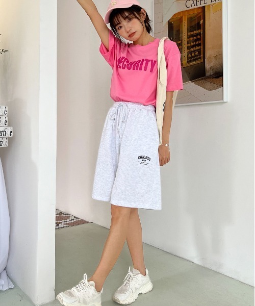 ad thie（アドティエ）の「ワンポイントロゴ スエットハーフパンツ（スウェットパンツ・レディース・グリーン/ブラック/ブルー/オートミール・LARGE/MEDIUM）」の9枚目の写真