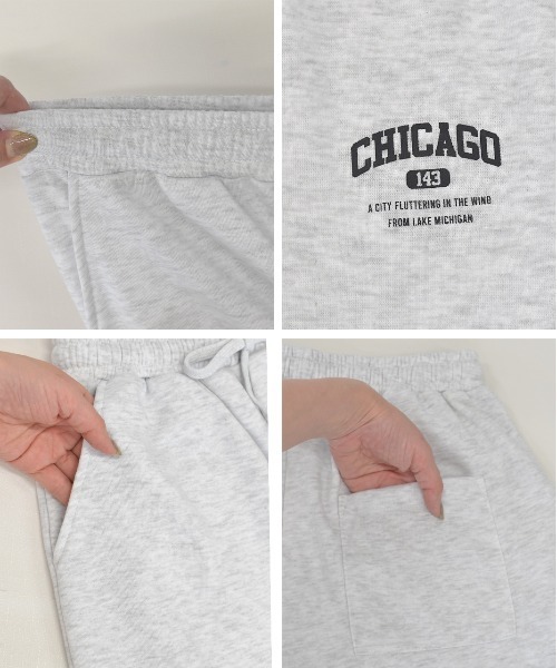 ad thie（アドティエ）の「ワンポイントロゴ スエットハーフパンツ（スウェットパンツ・レディース・グリーン/ブラック/ブルー/オートミール・LARGE/MEDIUM）」の18枚目の写真