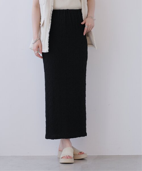 frames RAY CASSIN（フレームスレイカズン）の「スモッキングジャガードタイトスカート（スカート・レディース・ライトカーキ/オフホワイト/ブラック/サックスブルー・FREE）」の2枚目の写真