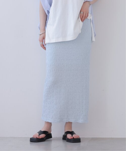 frames RAY CASSIN（フレームスレイカズン）の「スモッキングジャガードタイトスカート（スカート・レディース・ライトカーキ/オフホワイト/ブラック/サックスブルー・FREE）」の20枚目の写真