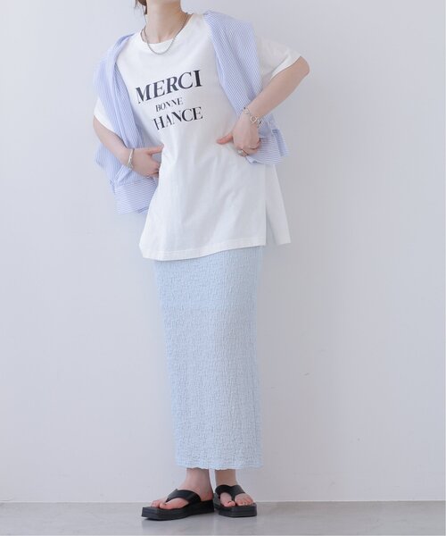 frames RAY CASSIN（フレームスレイカズン）の「スモッキングジャガードタイトスカート（スカート・レディース・ライトカーキ/オフホワイト/ブラック/サックスブルー・FREE）」の22枚目の写真