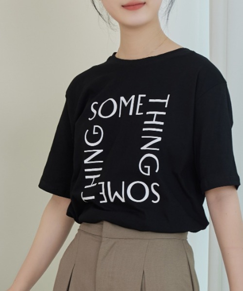 solleim(ソルレム)の「SOMETHING ロゴT(Tシャツ/カットソー・レディース・ブラック/オフホワイト・M)」の6枚目の写真