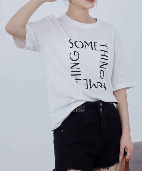 solleim(ソルレム)の「SOMETHING ロゴT(Tシャツ/カットソー・レディース・ブラック/オフホワイト・M)」の5枚目の写真