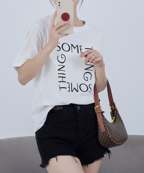 solleim(ソルレム)の「SOMETHING ロゴT(Tシャツ/カットソー・レディース・ブラック/オフホワイト・M)」の7枚目の写真
