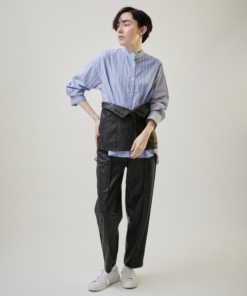 トップス leather bisuche ROOP TOKYO フェイクレザースタッズビスチェ レディース