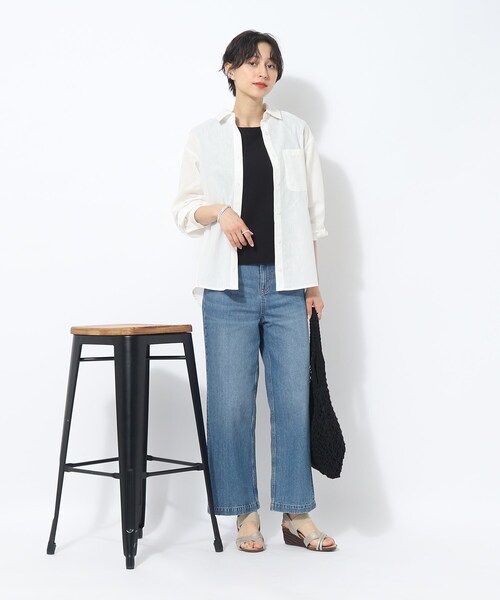 SHOO・LA・RUE（シューラルー）の「◆【大人ヘルシー】フレンチスリーブトップス（Tシャツ/カットソー・レディース・ブラック/ホワイト系・02/03/04）」の9枚目の写真