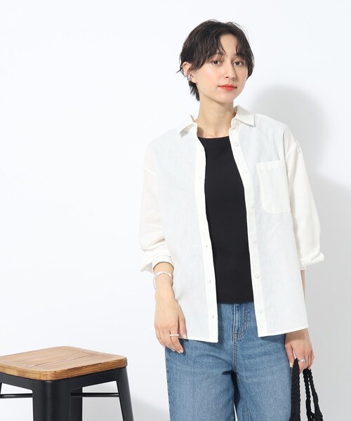 SHOO・LA・RUE（シューラルー）の「◆【大人ヘルシー】フレンチスリーブトップス（Tシャツ/カットソー・レディース・ブラック/ホワイト系・02/03/04）」の21枚目の写真