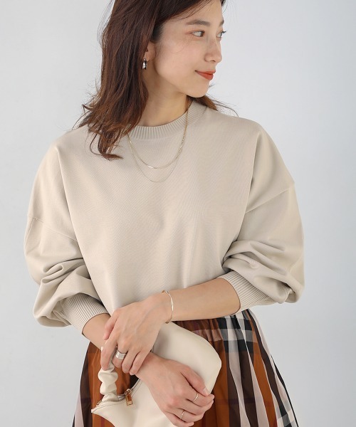 Bou Jeloud(ブージュルード)の「きれいスウェットニットプルオーバー(Tシャツ/カットソー・レディース・ピンク/ホワイト系その他/ブルー・FREE)」の4枚目の写真