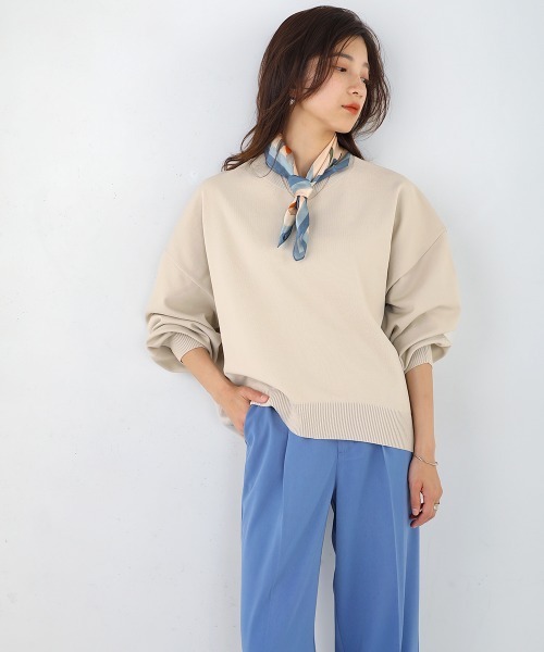 Bou Jeloud(ブージュルード)の「きれいスウェットニットプルオーバー(Tシャツ/カットソー・レディース・ピンク/ホワイト系その他/ブルー・FREE)」の9枚目の写真