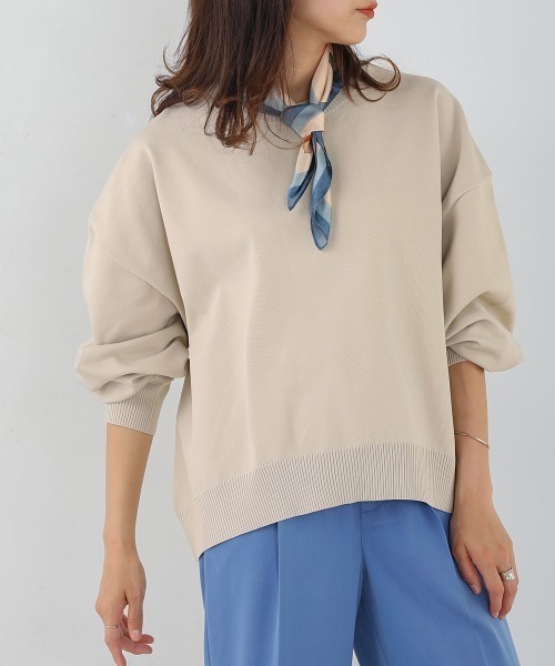 Bou Jeloud(ブージュルード)の「きれいスウェットニットプルオーバー(Tシャツ/カットソー・レディース・ピンク/ホワイト系その他/ブルー・FREE)」の10枚目の写真