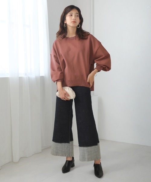 Bou Jeloud(ブージュルード)の「きれいスウェットニットプルオーバー(Tシャツ/カットソー・レディース・ピンク/ホワイト系その他/ブルー・FREE)」の18枚目の写真