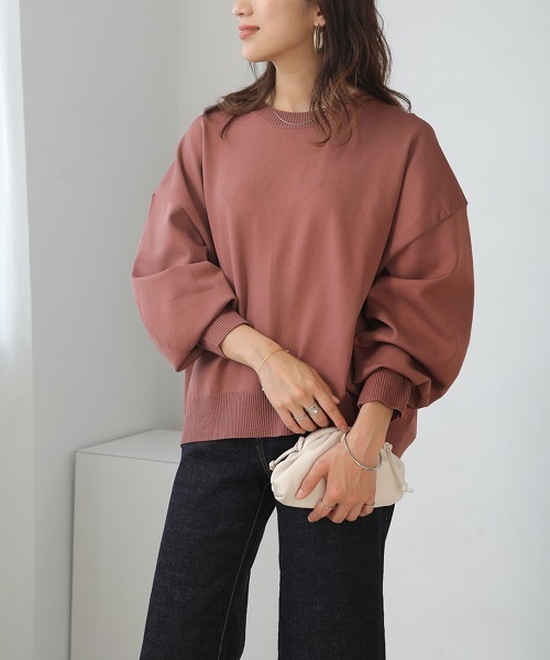 Bou Jeloud(ブージュルード)の「きれいスウェットニットプルオーバー(Tシャツ/カットソー・レディース・ピンク/ホワイト系その他/ブルー・FREE)」の19枚目の写真