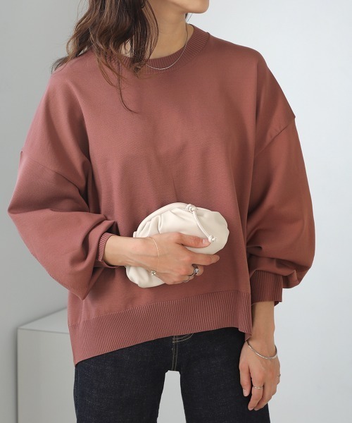 Bou Jeloud(ブージュルード)の「きれいスウェットニットプルオーバー(Tシャツ/カットソー・レディース・ピンク/ホワイト系その他/ブルー・FREE)」の20枚目の写真