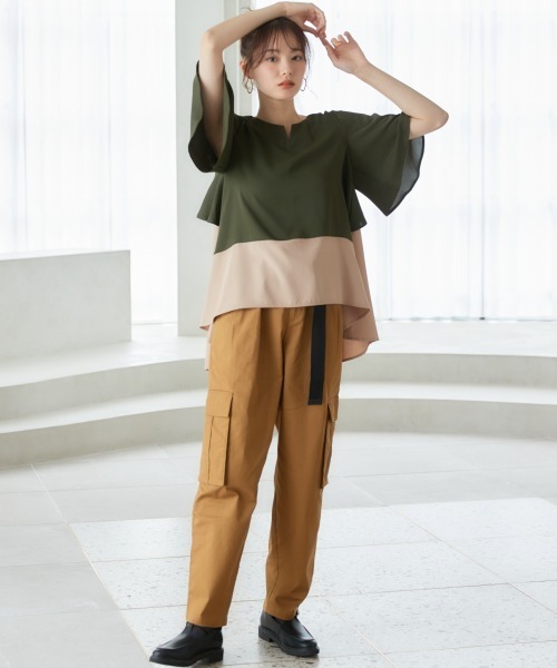 miclat（ミクラ）の「大きいサイズ　バックフリルブラウス　miclat（シャツ/ブラウス・レディース・カーキ/クリーム・L/LL/3L/4L/5L）」の17枚目の写真