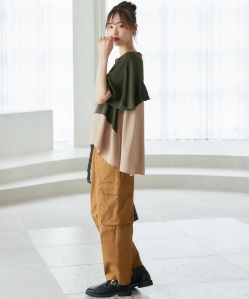 miclat（ミクラ）の「大きいサイズ　バックフリルブラウス　miclat（シャツ/ブラウス・レディース・カーキ/クリーム・L/LL/3L/4L/5L）」の6枚目の写真