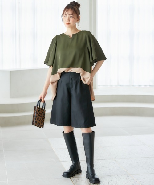 miclat（ミクラ）の「大きいサイズ　バックフリルブラウス　miclat（シャツ/ブラウス・レディース・カーキ/クリーム・L/LL/3L/4L/5L）」の5枚目の写真