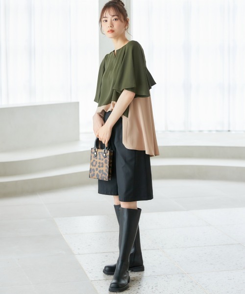 miclat（ミクラ）の「大きいサイズ　バックフリルブラウス　miclat（シャツ/ブラウス・レディース・カーキ/クリーム・L/LL/3L/4L/5L）」の8枚目の写真