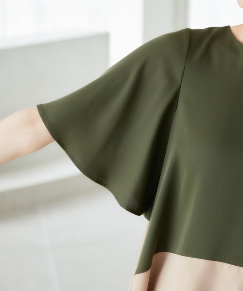 miclat（ミクラ）の「大きいサイズ　バックフリルブラウス　miclat（シャツ/ブラウス・レディース・カーキ/クリーム・L/LL/3L/4L/5L）」の11枚目の写真