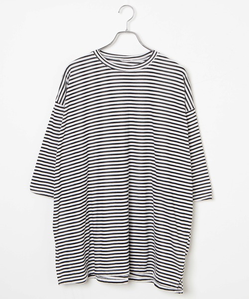 WOND（ウォンド）の「ボーダービッグＴシャツ（Tシャツ/カットソー・レディース・グリーン/ブラック・FREE）」の8枚目の写真