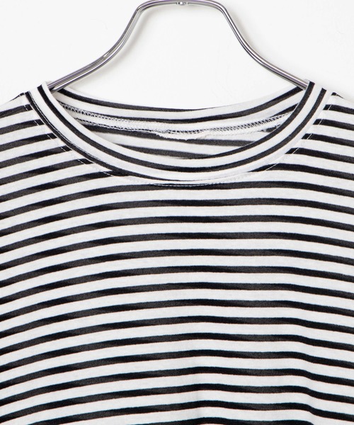 WOND（ウォンド）の「ボーダービッグＴシャツ（Tシャツ/カットソー・レディース・グリーン/ブラック・FREE）」の9枚目の写真