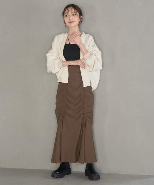 VIS(ビス)の「【洗える】ドロストマーメイドスカート(スカート・レディース・ブラウン/ベージュ/ブラック・M/S)」の7枚目の写真
