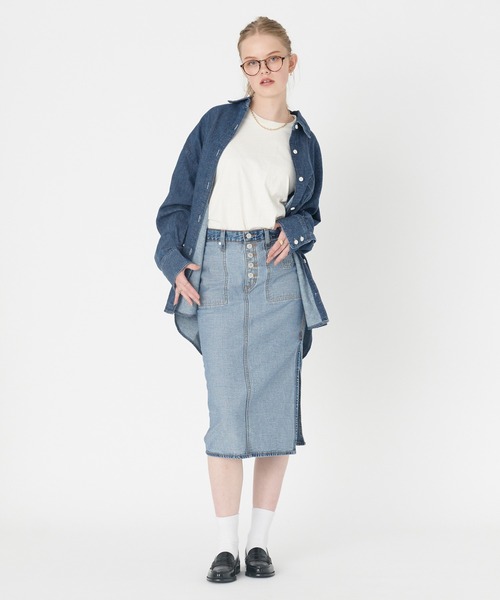 Levi's（リーバイス）の「Levi's/リーバイス NOLA リラックス シャツ INDIGO STONEWASH（シャツ/ブラウス・レディース・インディゴブルー・XS/M/S）」の6枚目の写真