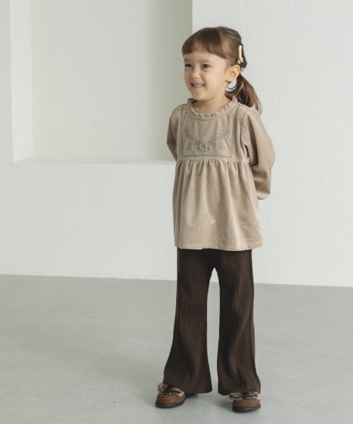 pairmanon(ペアマノン)の「スクエア刺繍 コーデュロイブラウス(シャツ/ブラウス・キッズ・ブルー系その他3/ラベンダー/ライトベージュ・150/110/100/90/140/120/80/130)」の5枚目の写真