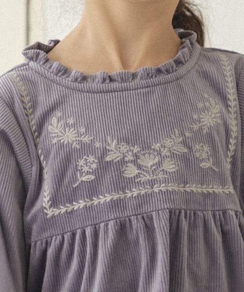 pairmanon(ペアマノン)の「スクエア刺繍 コーデュロイブラウス(シャツ/ブラウス・キッズ・ブルー系その他3/ラベンダー/ライトベージュ・150/110/100/90/140/120/80/130)」の8枚目の写真