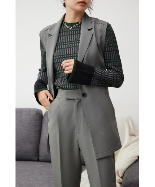 AZUL by moussy(アズールバイマウジー)の「ヴィーナステーラードジレ(ベスト・レディース・グレー/ブラック/アイボリー・FREE)」の3枚目の写真