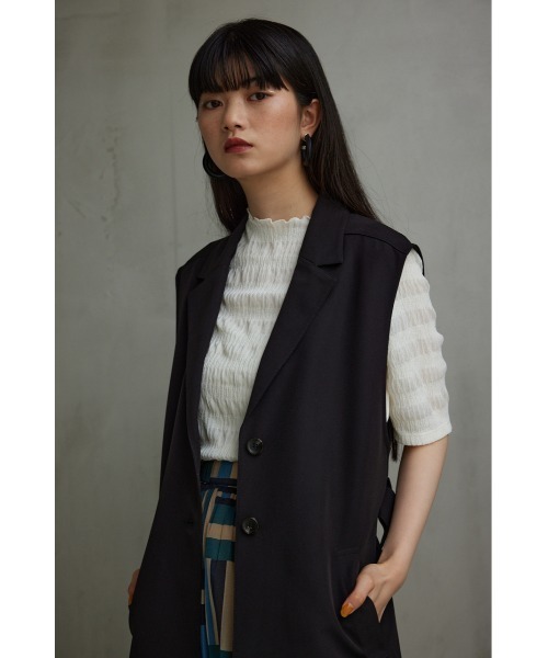 AZUL by moussy(アズールバイマウジー)の「ヴィーナステーラードジレ(ベスト・レディース・グレー/ブラック/アイボリー・FREE)」の4枚目の写真