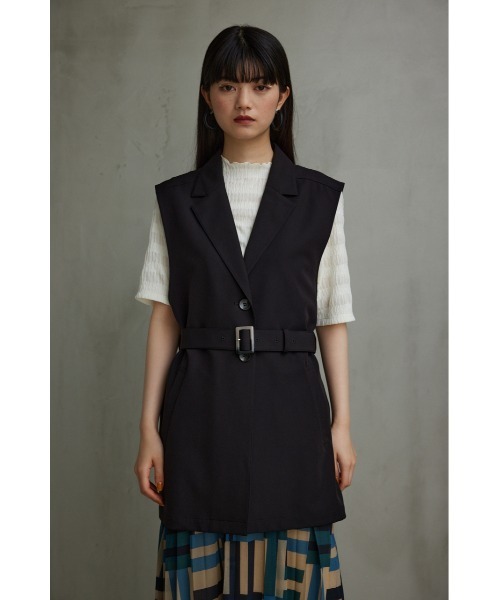 AZUL by moussy(アズールバイマウジー)の「ヴィーナステーラードジレ(ベスト・レディース・グレー/ブラック/アイボリー・FREE)」の7枚目の写真