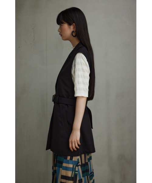 AZUL by moussy(アズールバイマウジー)の「ヴィーナステーラードジレ(ベスト・レディース・グレー/ブラック/アイボリー・FREE)」の8枚目の写真