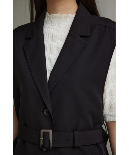 AZUL by moussy(アズールバイマウジー)の「ヴィーナステーラードジレ(ベスト・レディース・グレー/ブラック/アイボリー・FREE)」の10枚目の写真