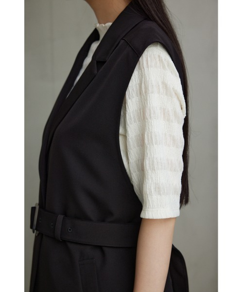 AZUL by moussy(アズールバイマウジー)の「ヴィーナステーラードジレ(ベスト・レディース・グレー/ブラック/アイボリー・FREE)」の11枚目の写真