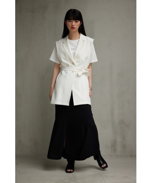 AZUL by moussy(アズールバイマウジー)の「ヴィーナステーラードジレ(ベスト・レディース・グレー/ブラック/アイボリー・FREE)」の15枚目の写真